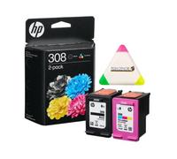 Multipack cartouches d’encre HP 308 pour imprimante HP Deskjet 2910 2920 2921 2923 + un surligneur PLEIN D’ENCRE