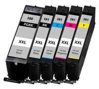 Multipack compatible avec Canon 2078C005 / PGI-580XXL + CLI-581CMYK XXL contient 5 cartouches d'encre