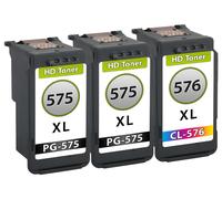 Multipack compatible avec Canon 5437C004 / PG575XL+CL576XL contient 3 cartouches d'impression