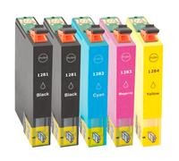 Multipack compatible avec Epson C13T12814011 / T1281 comprend 5 cartouches d’encre