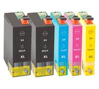 Multipack compatible avec Epson C13T34714010 / 34XL comprend 5 cartouches d’encre