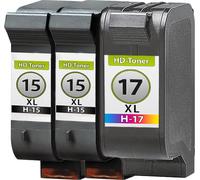 Multipack Compatible avec HP 15 C6615DE / 17 C6625AE comprend 3 patons de tête d’impression