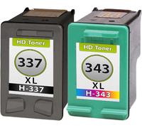 Multipack compatible avec HP 337+343 avec 2 cartouches de tête d’impression