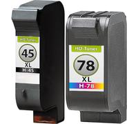 Multipack Compatible avec HP 45 51645ae / 78 C6578AE comprend 2 cartouches de tête d’impression