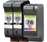 Multipack Compatible avec HP 45 51645ae / 78 C6578AE comprend 3 cartouches de tête d’impression