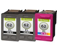 Multipack compatible avec HP C2P05AE / 62XL comprend 3 cartouches de tête d’impression