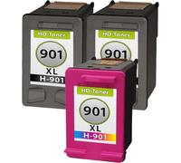 Multipack compatible avec HP CC654AE / 901XL contient 3 x Cartouche à tête d'impression