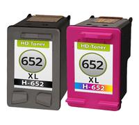 Multipack compatible avec HP F6V25AE / 652 comprend 1 cartouche d’encre F6V25AE / 652, 1 cartouche d’encre F6V24AE / 652