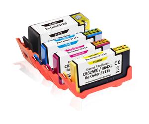 Multipack compatible avec HP N9J74AE / 364XL contient 4x Cartouche d'encre