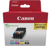 Multipack de cartouches d'encre Canon CLI-551 BK/C/M/Y