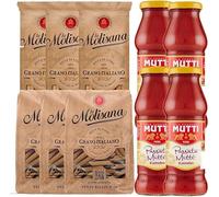 Multipack de pâtes de blé entier La Molisana : Spaghetti + Penne Rigate + Purée de tomates Mutti, 700 g | OFFRE SPÉCIALE