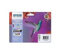 Epson Hummingbird Multipack "Colibri" (T0807) - Encres Claria N, C, M, J, Cc, Mc