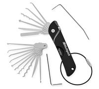 MULTIPICK Couteau de Poche Noir [7 outils | EDC Edition | +10 Lames] Lockpick - Cle Passe Partout Porte - Clé Passe Partout universelle - Crochet Serrure - Lockpicking - Clé universelle