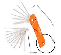 MULTIPICK Couteau de Poche Orange [7 outils | EDC Edition | +10 Lames] Lockpick - Cle Passe Partout Porte - Clé Passe Partout universelle - Crochet Serrure - Lockpicking - Clé universelle