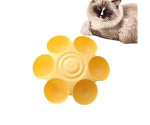 Multiple Dog Bowl Feeder - Station d'alimentation pour Chat à 6 Bols | Sûr pour Les Amateurs de Longue durée avec pétales, Design, Aliments Multicouches et Bol d'eau, favorise Une Digestion Saine