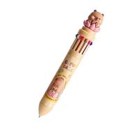 Multiple Farb Retractable Stift - Feiner Punkt Capybara Cartoon Multi -Stift. Glattes Schreiben farbiger Teinture für Note Taking | Journal Planer School Supplies, unterhaltsamen Verschluss für Kinder