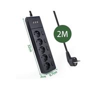 Multiple Power Strip Surge Protection Eu Plug Electrical Extension Sockets Usb 5 Way Outlets Independent Switch Control 2m Cord