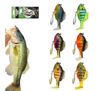 Multiple Pre-Rigged Jig Head Soft Fishinglures, Bluegill Bionic Swimming Bait, 3D Fishing Lures with Metal Propeller Spinner Blades, Vibrating Jigs Baits for Freshwater Saltwater (6*Pcs-A,14 g)