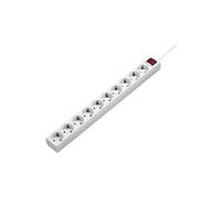 Multiple Socket Outlet - Coupe-circuit - CA 230 V - 3500 Watt - connecteurs de sortie : 10 - 3 m cordon - blanc