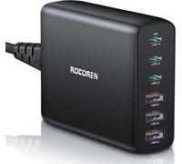 Multiple USB C Charger, 100W Total USB C Charger, PD3.0 QC4.0 PPS 6 Ports Independent Fast Charging, Compatible with MacBook Air iPad iPhone15/14/13/12 Samsung S24/S23 Huawei Pixel (Black)