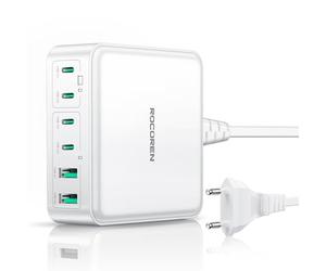 Multiple USB C Charger 270W Rocoren with GaN, USB C Charger 100W Multiple USB Socket for MacBook Air/Pro, iPhone 16/15/14, iPad, Galaxy, Steam Deck, Acer