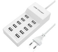 Multiple Usb Charger, 50W Usb Charging Dock, 10-Port Usb Mains Adapter, Usb Power Supply, Usb Hub, Usb Socket Compatible With Iphone 12/13/14/15/Samsung S23/S22/Z Flod/Z Flip/Ipad/Xiaomi/Oppo