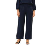 MULTIPLES Pantalon Fluide à Taille Élastique, Passepoil Blanc, Coupe Large, Fabriqué en France (FR/ES, Numérique, 48, Taille Normale, Taille Normale, Bleu)