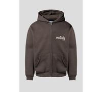 Multiply Apparel Veste de survêtement 'Law Of Nature' beige / brun foncé, Taille M