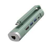 Multiport USB C Hub, Elexlinco 5-en-1 Hub USB C, Double 5Gbps USB Transfert Ports, 100W PD Port, 4K Sortie HDMI Port, 1000Mbps RJ45 Ethernet Port, Compatible avec MacBook, iPad and More (Vert Menthe)