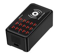 Multiport USB Charging Station | 100w 15-Port USB Fast Charger, Universal for Mobile Phones, Fast Charging | Portable Smart Wireless 15-Port Charger Station for Phone Headphones Laptop Tablet Home