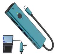 Multiport USB Hub, Usb3.0 Hub Adapter, 4.72x1.3x0.59 inches 7-Port Aluminum Alloy 4k Output, 5gbps High-Speed Transfer for Pc Monitor Desktop Laptop, Home, Travel