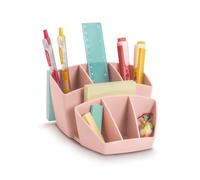 Multipot et organiseur de bureau CEP Minéral 8 compartiments rose poudré