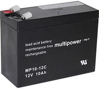 Batterie au plomb 12 V 10 Ah multipower PB-12-10-6,35 plomb (AGM) (l x H x P) 151 x 118.5 x 65 mm cosses plates 6,35 mm résistant