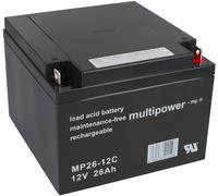 Multipower Batterie au Plomb MP26-12C Pb 12V 26Ah Cycles, M5 AGM Solar Fauteuils