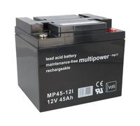 Multipower Batterie au Plomb MP45-12 Pb 12V 45Ah AGM 40Ah 50Ah Fauteuil Roulant