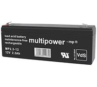 Multipower Batterie au plomb non tissée 12 V, 2,3 Ah, connecteur 4,8 mm, VdS