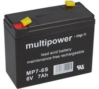 MULTIPOWER Batterie Bleiakku MP7-6S 6V 7Ah Faston 4,8mm AGM 6 Volt