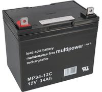 Multipower Batterie Plomb MP34-12C Pb 12V / 34Ah Résistante Aux Cycles
