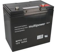 Multipower Batterie Plomb MP62-12C Pb 12V / 62Ah Résistante Aux Cycles