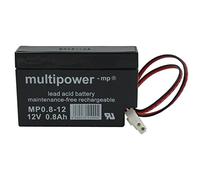 Multipower Mp0.8-12 Amp Batterie au Plomb Non tissé 12 V 800 mAh Amp Compatible 96 x 25 x 52 mm
