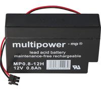 Multipower MP0.8-12H Batterie au plomb avec connecteur Molex 43025-200 noir, batterie pour Solar Rollomatic DFR 2000 Nr. 1/Solar, Vision CP1208