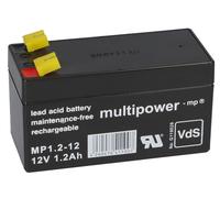 Multipower MP1.2-12 Batterie Chargeur AGM Plomb 12 V 1,2 Ah Noir A512/1.2S