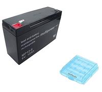 Multipower MP12-6 AGM Batterie au plomb-gel 6 V 12 Ah équivalent de Xinleina 3-FM-10 XK06-006-00527 Youlee 3-FM-10A + boîte à piles Gopacks (4 x AAA/AA)