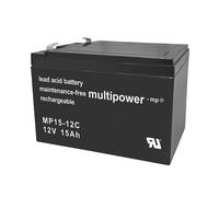 MultiPower MP15-12C Batterie au plomb avec Faston 6,3 mm 12V, 15000mAh, MPC15-12