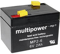 Batterie au plomb 6 V 2 Ah MP2-6 plomb (AGM) (l x h x p) 75 x 53 x 51 mm connecteur plat 4,8 mm