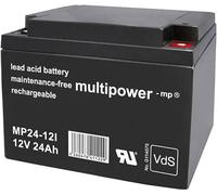 multipower MP24-12I 141821 Batterie au plomb 12 V 24 Ah plomb (AGM) (l x H x P) 166 x 125 x 175 mm raccord à vis M5 sans entretien, auto-décharge réduite,