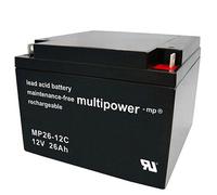 Multipower MP26-12C Batterie plomb PB 12Volt 26Ah Cycle, résistante aux cycles