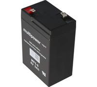 Multipower MP5-6 batterie au plomb avec contact à fiche Faston 4,8mm, convient également à la batterie Vision CP650 5Ah SW650