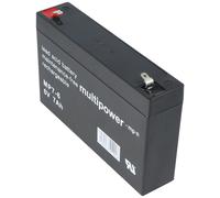 Multipower MP7-6 Batterie au plomb 6 Volt, 7000mAh avec Faston 4,8mm, 151x34x94mm