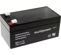 multipower PB-12-3,4-4,8 MP3,4-12 Batterie au plomb 12 V 3.4 Ah plomb (AGM) (l x H x P) 134 x 66.5 x 67 mm cosses plates 4,8 mm sans entretien, auto-décharge